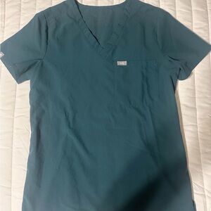 Figs Caribbean Blue Catarina XS Medical Scrub Top with V-Neck